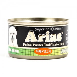 아리아스 강아지캔 야채+닭고기100g 