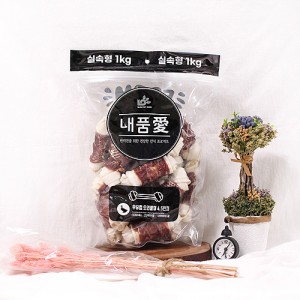 내품애 실속형 우유껌 오리말이 4.5인치 1kg