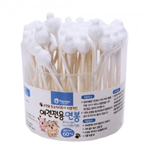 펫크린 반려동물 면봉 60P 강아지고양이 귀청소