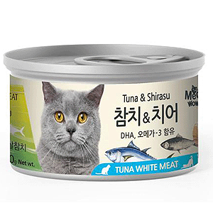 미우와우 흰살참치캔 참치&치어 80g