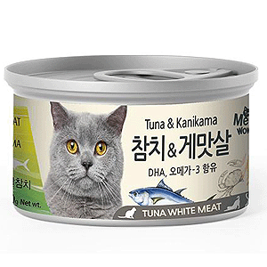 미우와우 흰살참치캔 참치&게맛살 80g